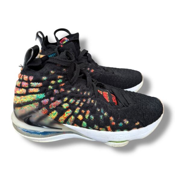 Nike Other - Nike James Gang Sneakers Youth 4Y Black Multi Knitposite LeBron 17 GS BQ5594 005